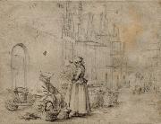 Gerard ter Borch the Younger Market in Haarlem Germany oil painting artist
